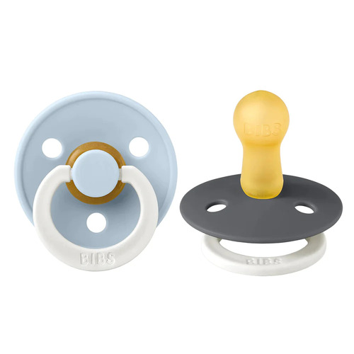 BIBS Colour Dummies (Set of 2) - Size 1 - IRON GLOW/BABY BLUE GLOW 