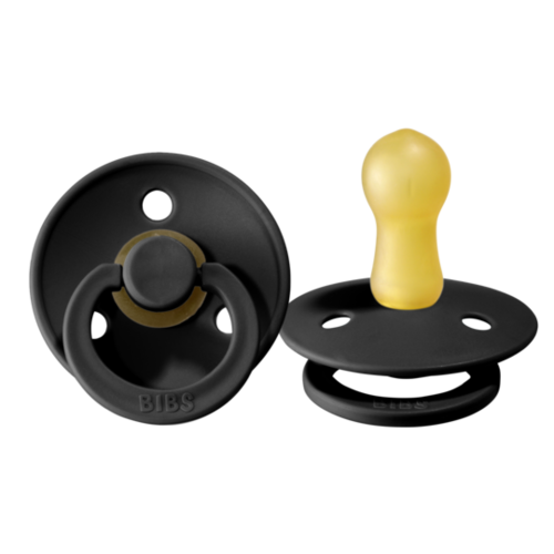 BIBS Coloured Dummies (Set of 2) - Size 2 BLACK