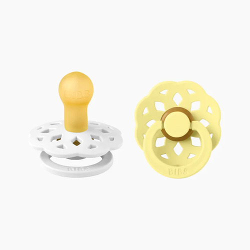 BIBS Boheme Dummies (Set Of 2) Size 1 - WHITE/SUNSHINE