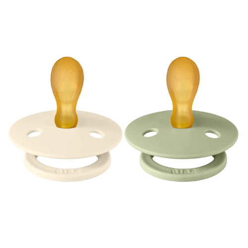 BIBS Coloured Dummies (Set of 2) Size 2  - IVORY/SAGE