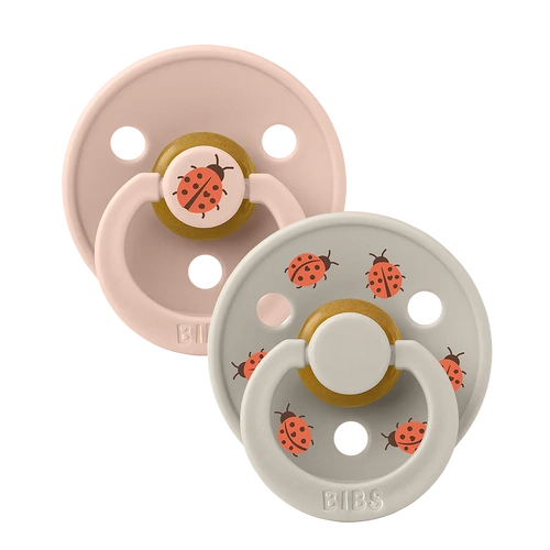 Dummies | BIBS | Studio Colour | Ladybug Blush/Sand 2 PACK [Size 3, Latex, Round]