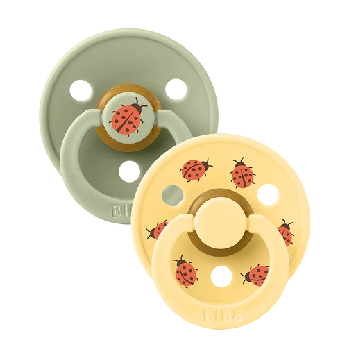 Dummies | BIBS | Studio Colour | Ladybug Sage/Pale Butter 2 PACK [Size 1, Latex, Round]