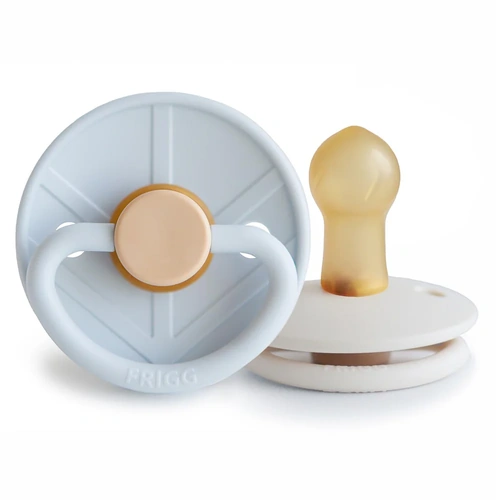 Dummies | Round | Viking | Pale Blue and Cream | 2 PACK [1, Natural Rubber Latex]