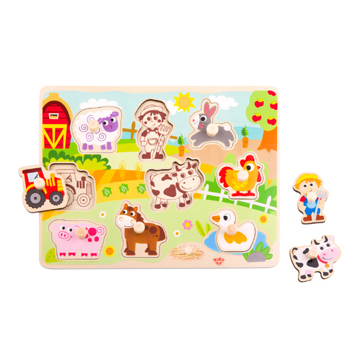 Wooden Toy | Peg Puzzle | Farm