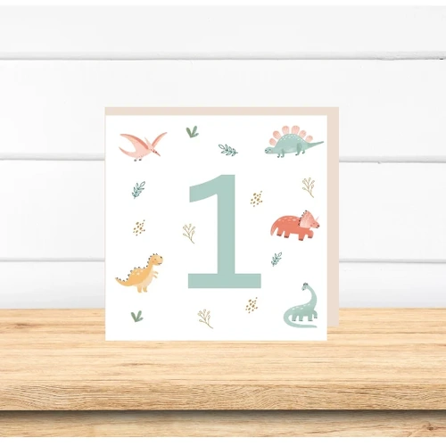 Birthday Card I 1 I Dinosaur