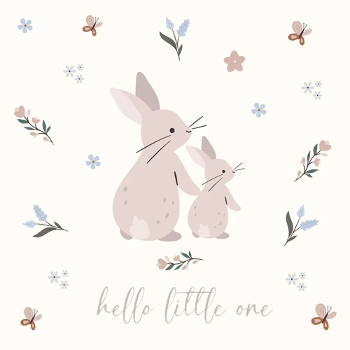Hello Little One Card I Rabbits 