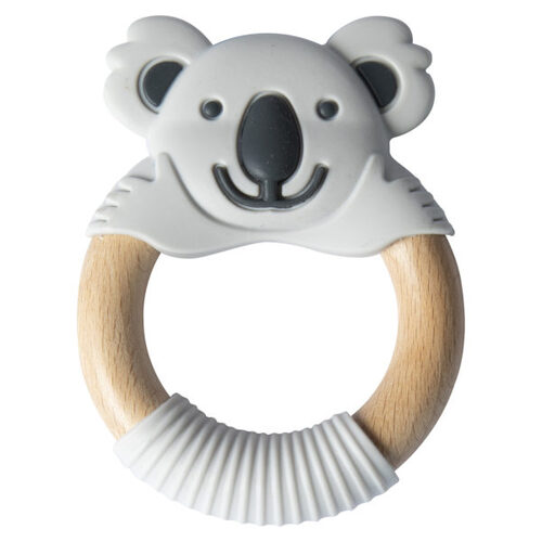 Teething Ring - Blinky Koala - Charcoal and Grey