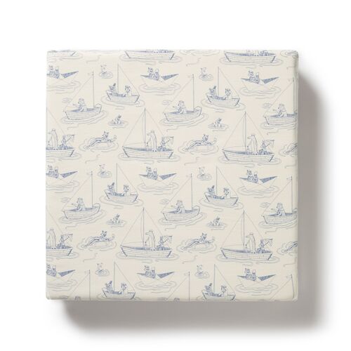 Fitted Cot Sheet - Sail Away