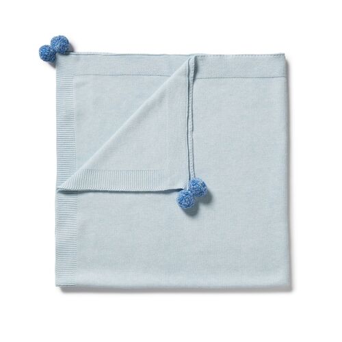 Knitted Blanket - Bluebell