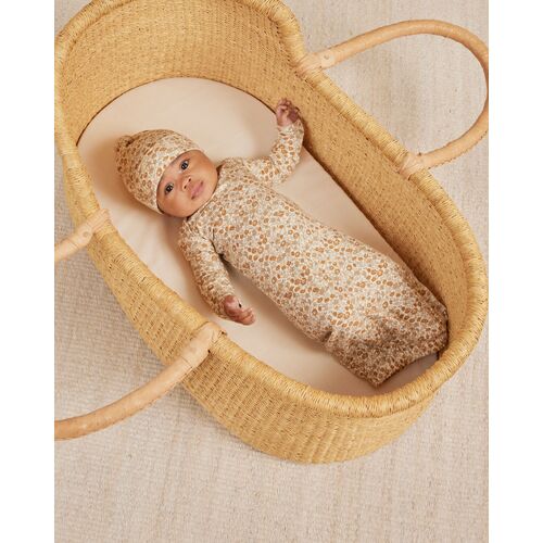 Knotted Baby Gown + Beanie Set - Marigold