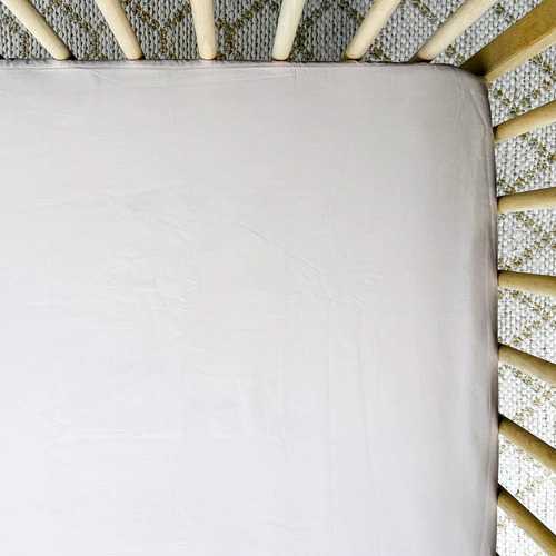 Waterproof Organic Cotton Fitted Cot Sheet - Iced Chocolate