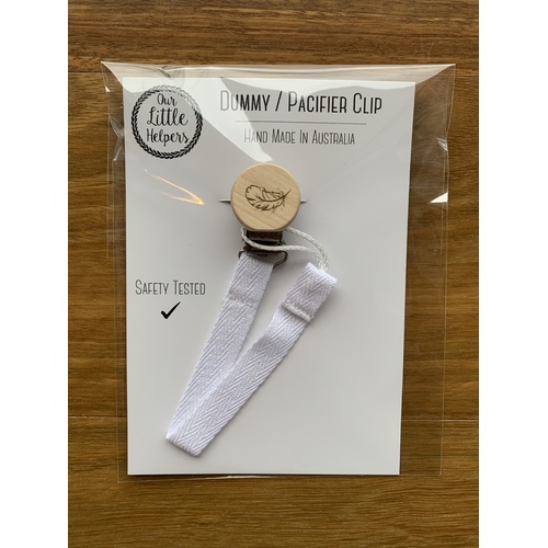 Cotton Dummy Clip - White With Feather
