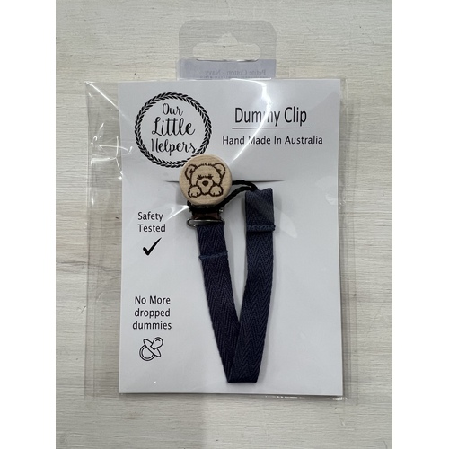 Cotton Dummy Clip - Navy With Bear
