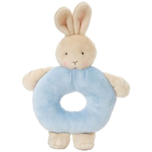 Bunnies By the Bay Ring Rattle Bunny - Blue