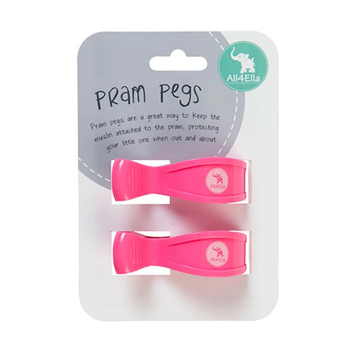 2 Pack Pram Pegs - Pink