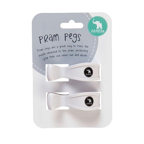 2 Pack Pram Pegs - White
