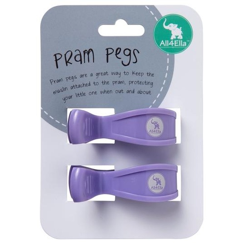 2 Pack Pram Pegs - Pastel Purple