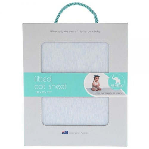 Fitted Cot Sheet - Blue Marle