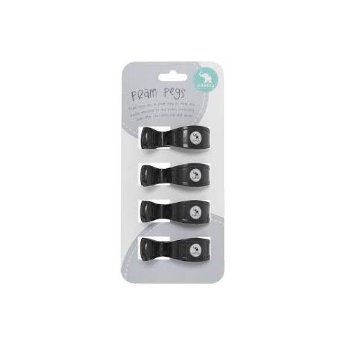 4 pack Pram Pegs - Black