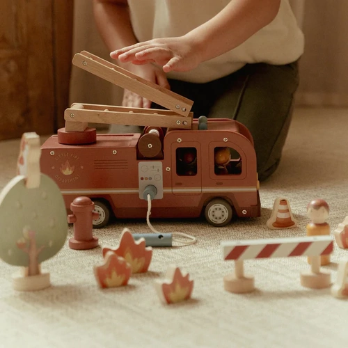 Wooden Fire Truck Set