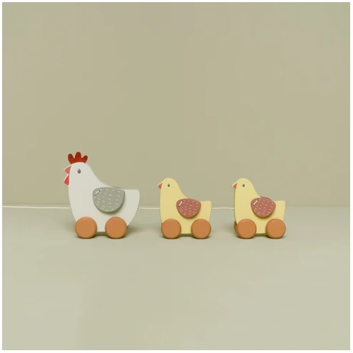 Wooden Toy | Pull Along | Little Farm - Chickens