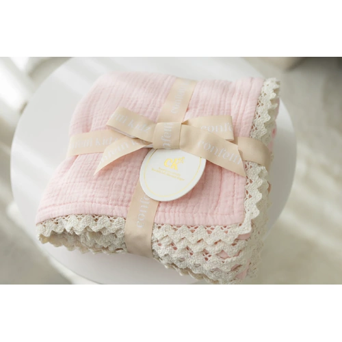 Classic Muslin Blanket I Soft Pink