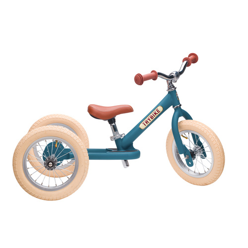 Ride-On | Bike | Vintage Trybike [Matte Blue, Cream Tyres and White, 3 wheels]