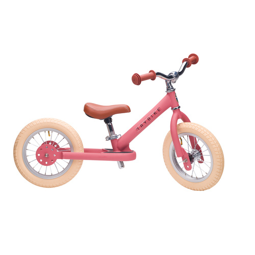 Ride-On | Bike | Vintage Trybike [Matte Pink, Cream Tyres and White, 3 wheels]