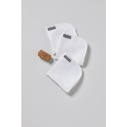 Little Bamboo Towelling Washer 3Pk - Natural