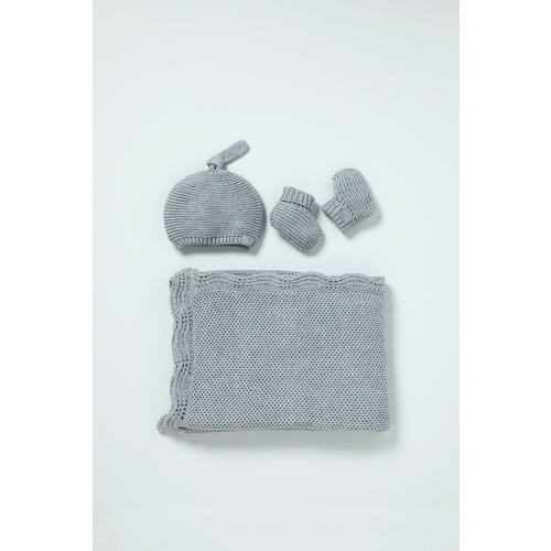 Textured Knit Gift Set - Grey Marle