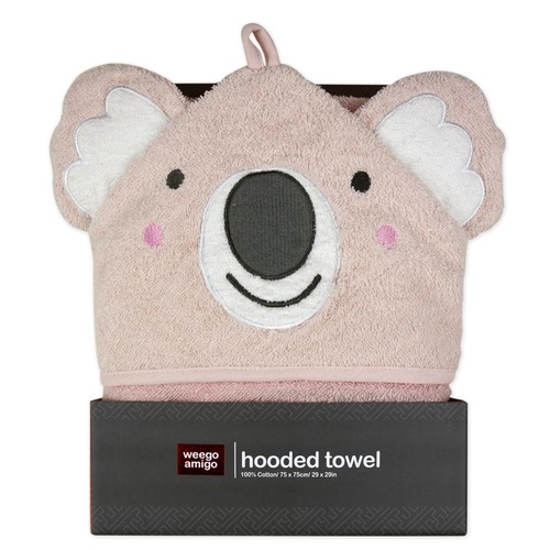 Hooded Towel - Pink Koala