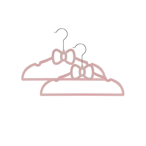 6 Pack Non Slip Baby Coat Hangers - Pink Bow