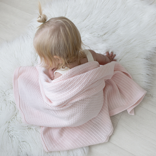 Organic Cot Cellular Blanket - Rose Quartz