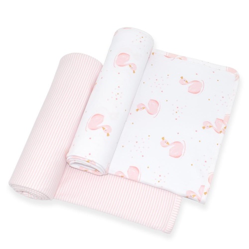 2 Pack Jersey Wraps - Swan Princess/Pink Stripe