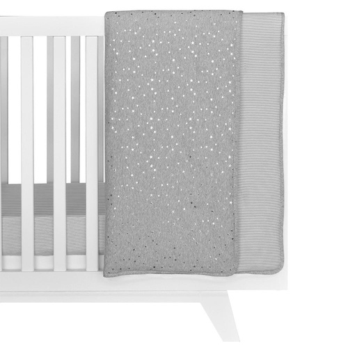 Jersey Cot Comforter - Grey Stars/Grey Stripe