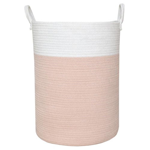 Cotton Rope Hamper - Blush Pink