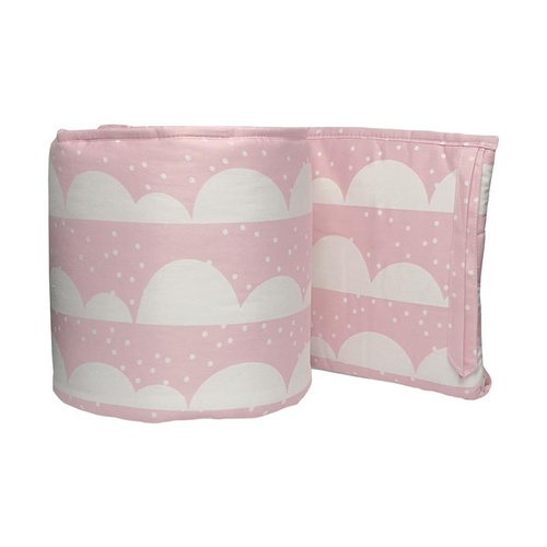 2 Piece Cot Bumper Set - Pink Scallop