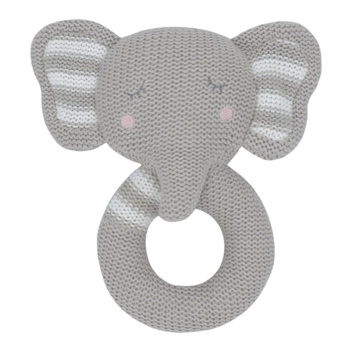 Knitted Rattle - Eli The Elephant