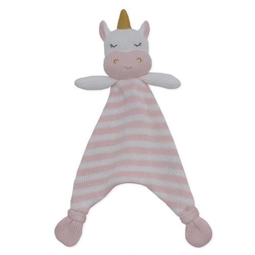 Knitted Security Blanket - Kenzie The Unicorn