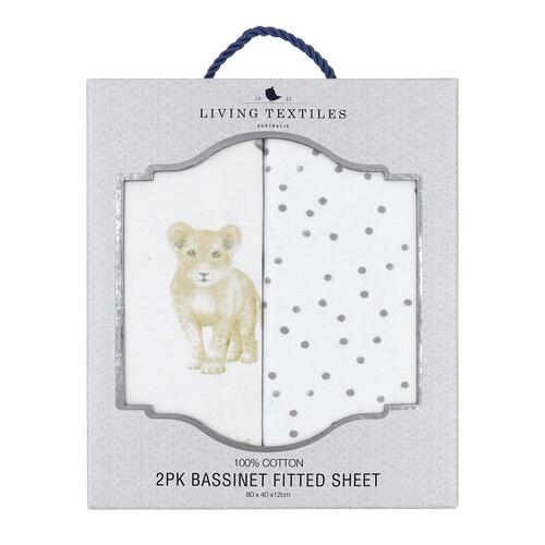 2 Pack Fitted Jersey Bassinet Sheets - Savanna Babies/Pitter Patter