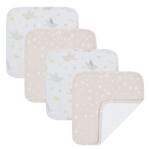 4 Pack Wash Cloths - Ava/Blush Floral