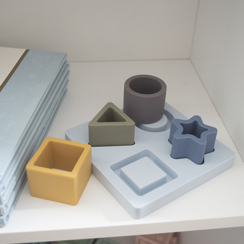 Silicone Shape Puzzle - Steel Blue