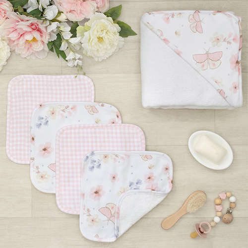 5 Piece Baby Bath Gift Set - Butterfly Garden