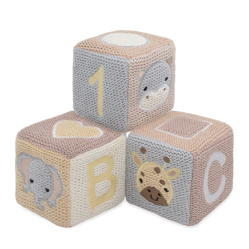 Cotton Knit Soft Stacking Blocks - Noah The Giraffe