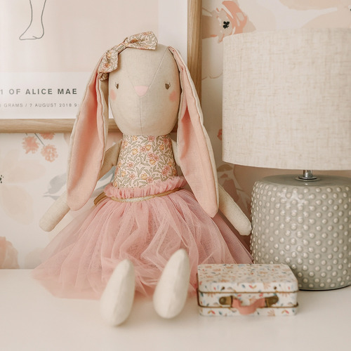 Linen Pearl Cuddle Bunny - Blossom Lily Pink