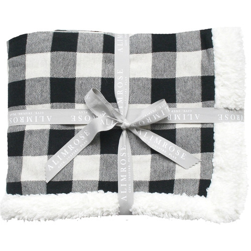 Sherpa Baby Blanket - Black Check
