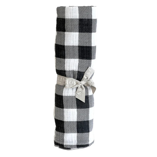 Muslin Cotton Swaddle - Black Check