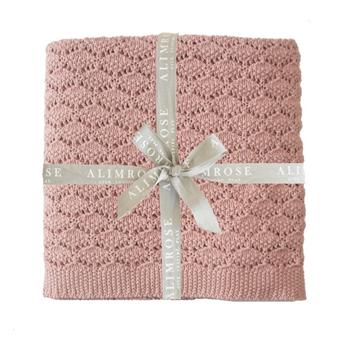 Heritage Knit Baby Blanket - Petal