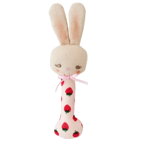 Bunny Stick Rattle - Strawberry