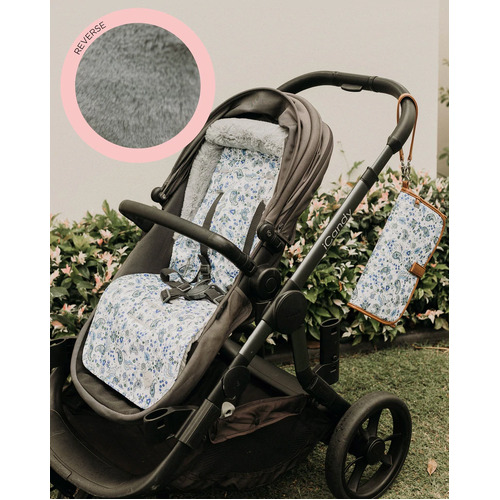 OiOi Reversible Cozy Fleece Pram Liner - Blue Paisley
